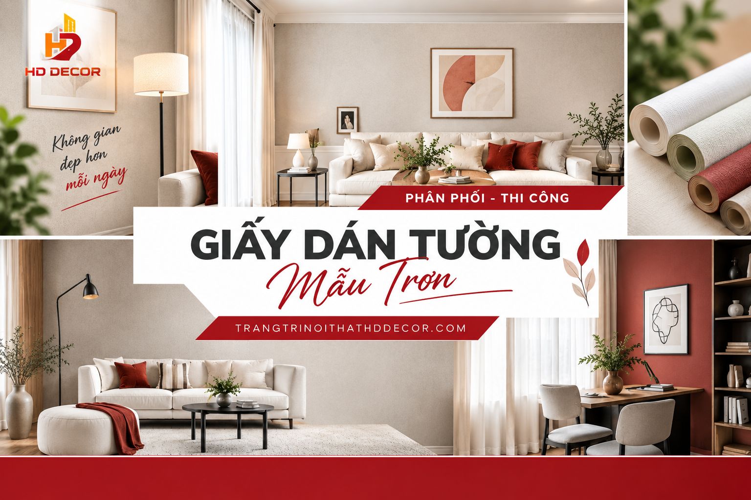giấy dán tường mẫu trơn 