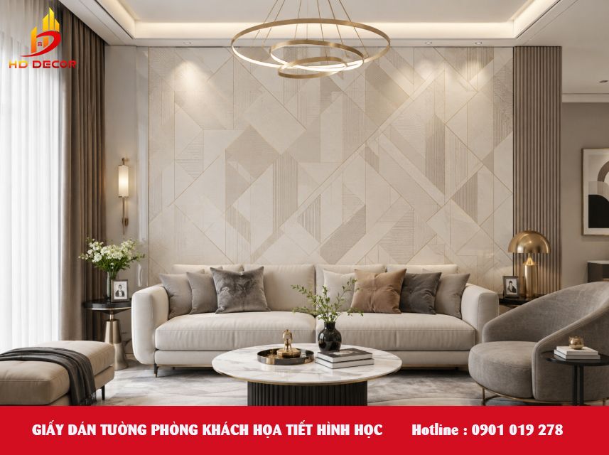 giấy dán tường phòng khách giá rẻ 
