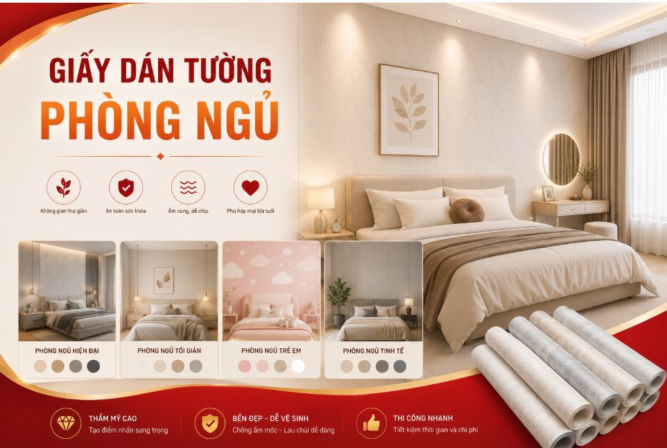 giấy dán tường phòng ngủ 