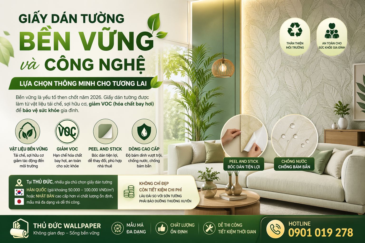 giấy dán tường là sự lựa chọn bền vững cho tương lai