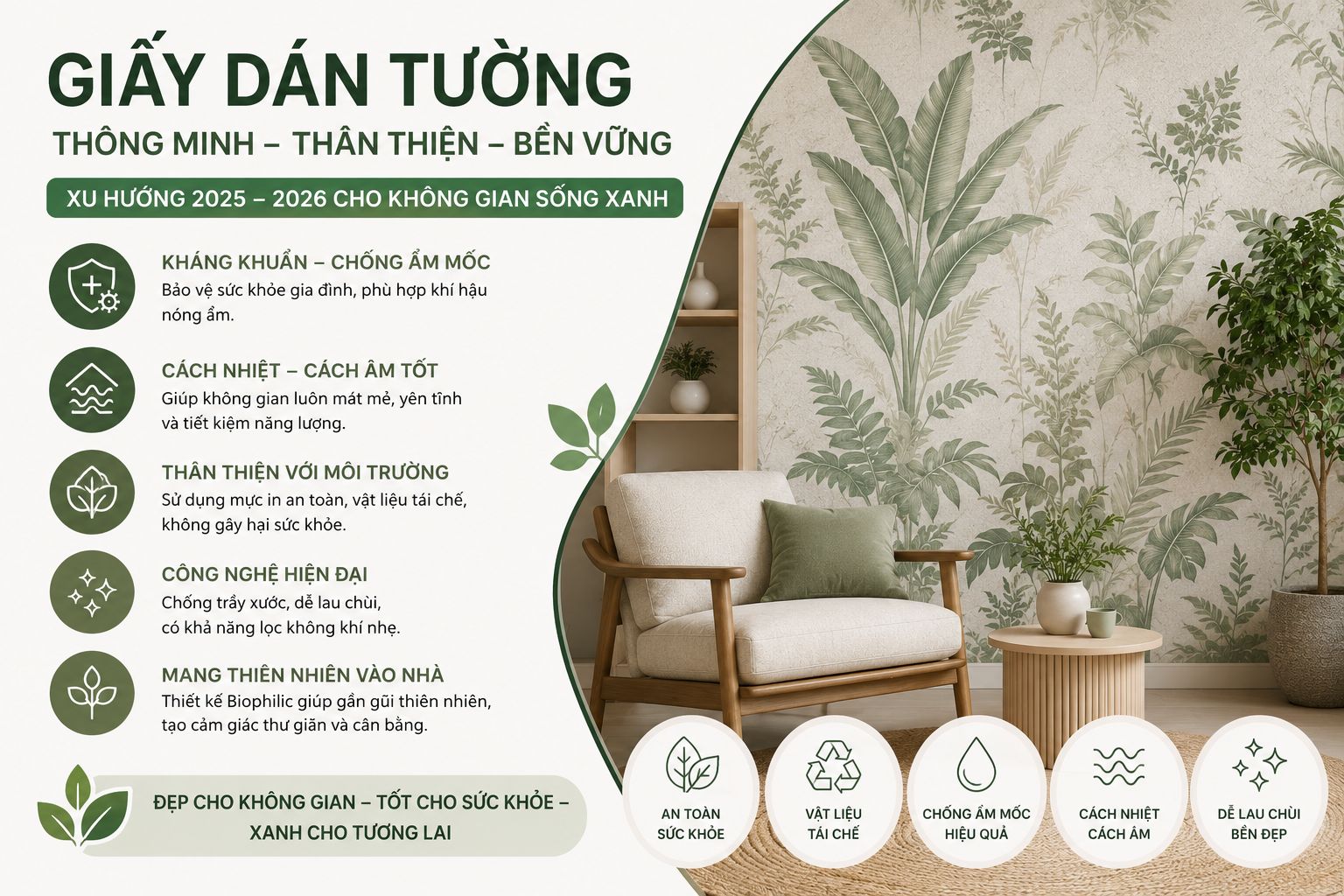 giấy dán tường thân thiện với môi trường 