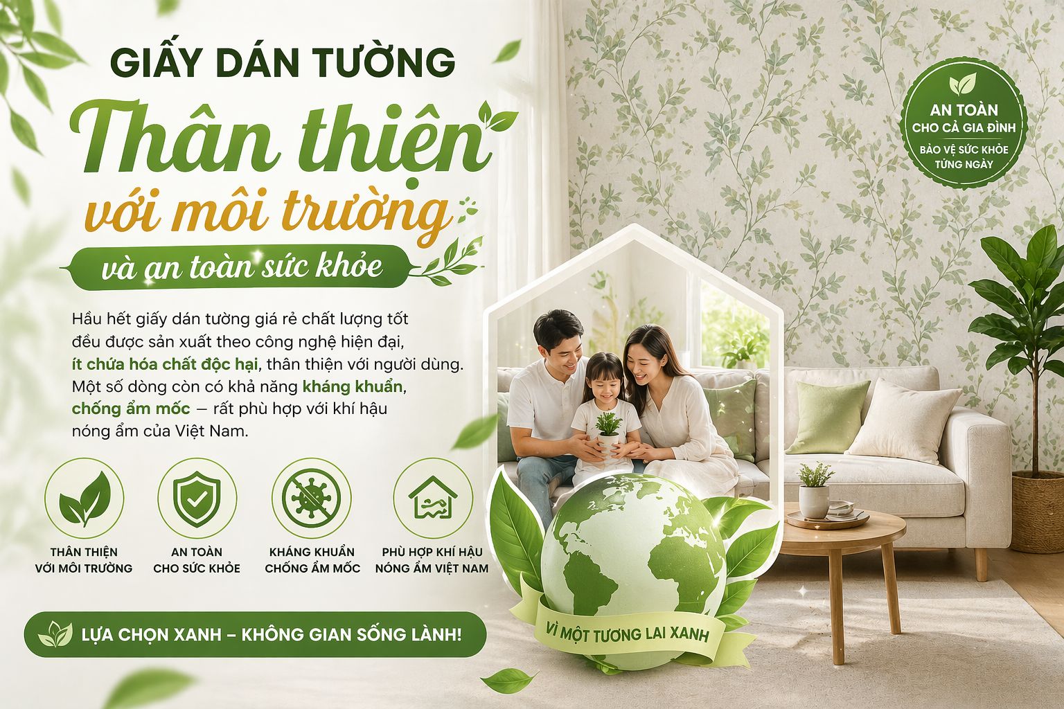 giấy dán tường thân thiện với môi trường