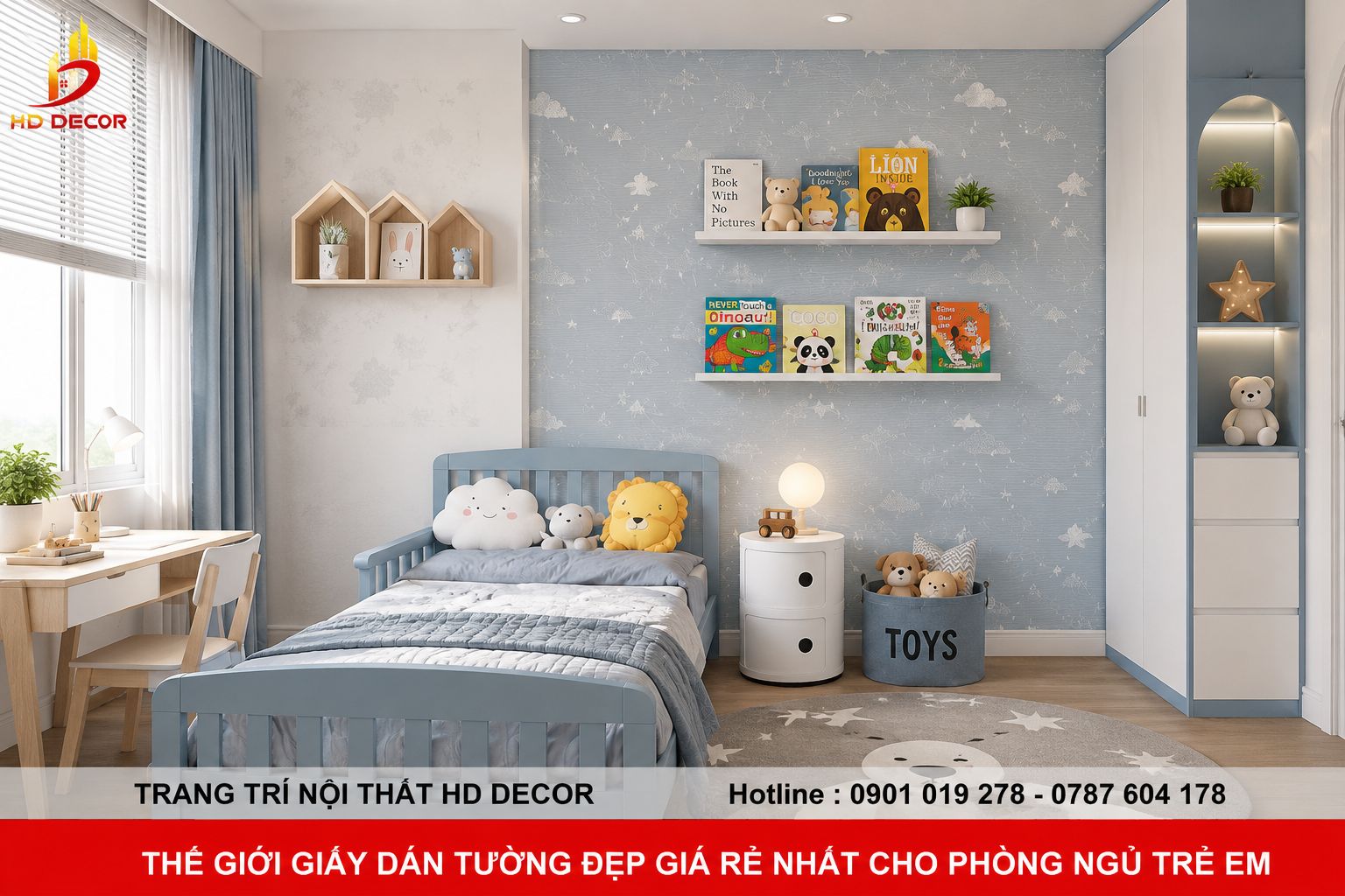 giấy dán tường giá rẻ phòng trẻ em 