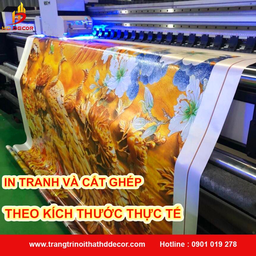 in tranh và cắt theo kích thước thực tế 