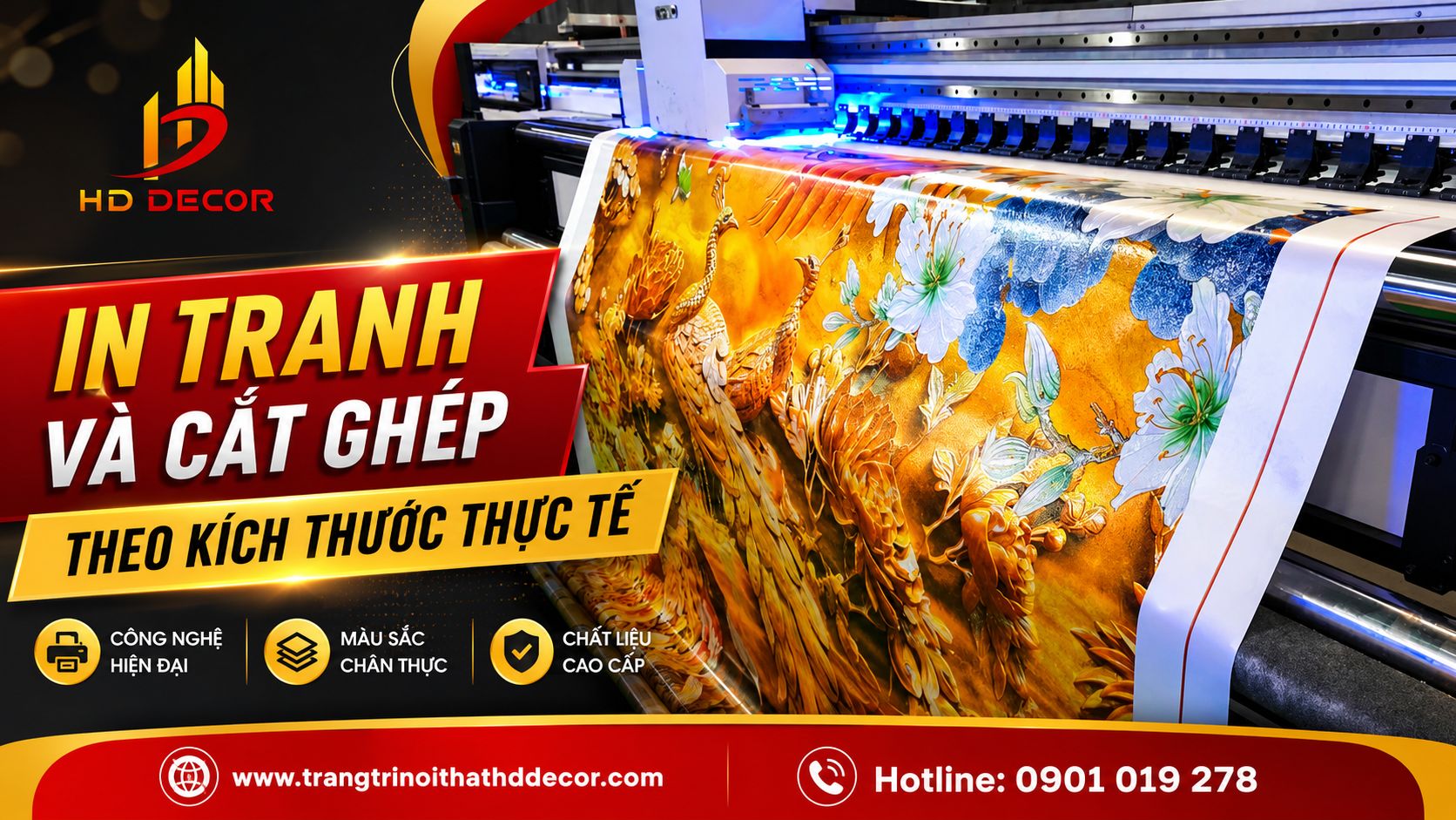 in tranh và cắt ghép theo hình thực tế 