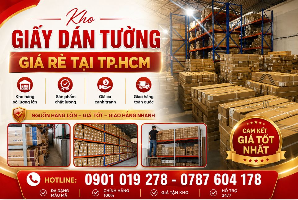 kho giấy dán tường giá rẻ tại TP.HCM 