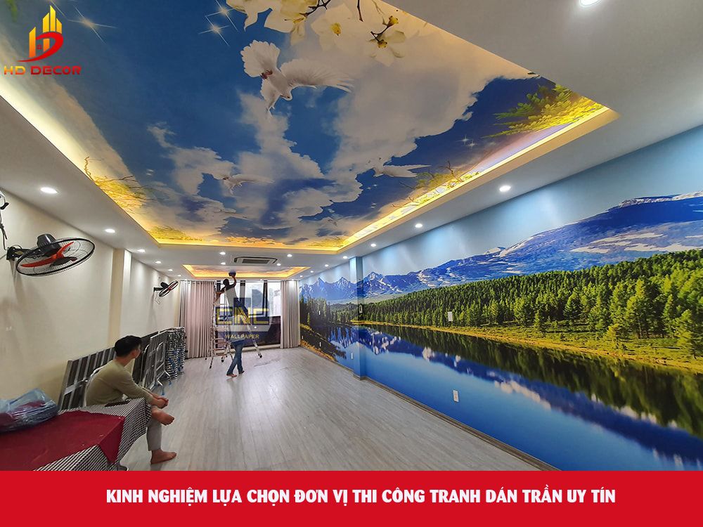 kinh nghiệm lựa chọn đơn vị thi công tranh dán trần uy tín giá rẻ