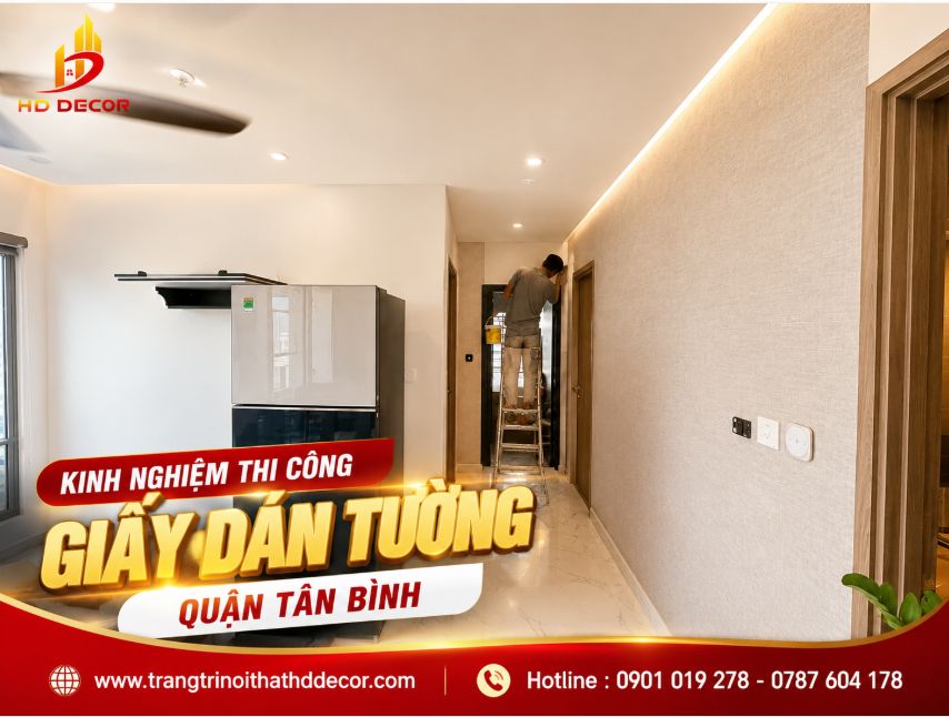 kinh nghiệm thi công giấy dán tường
