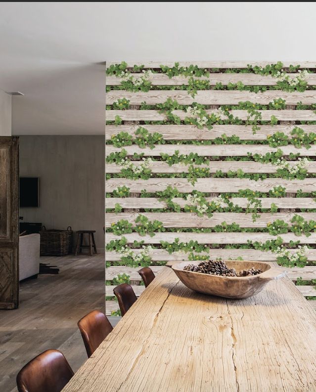 mẫu giấy dán tường giả gỗ 3D 