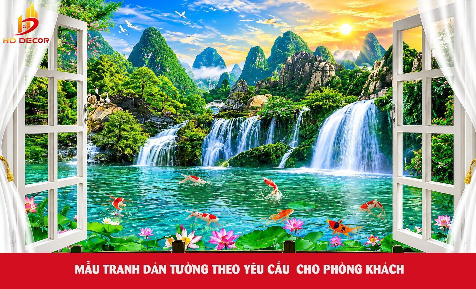 MẪU TRANH DÁN TƯỜNG THEO YÊU CẦU PHÒNG KHÁCH 