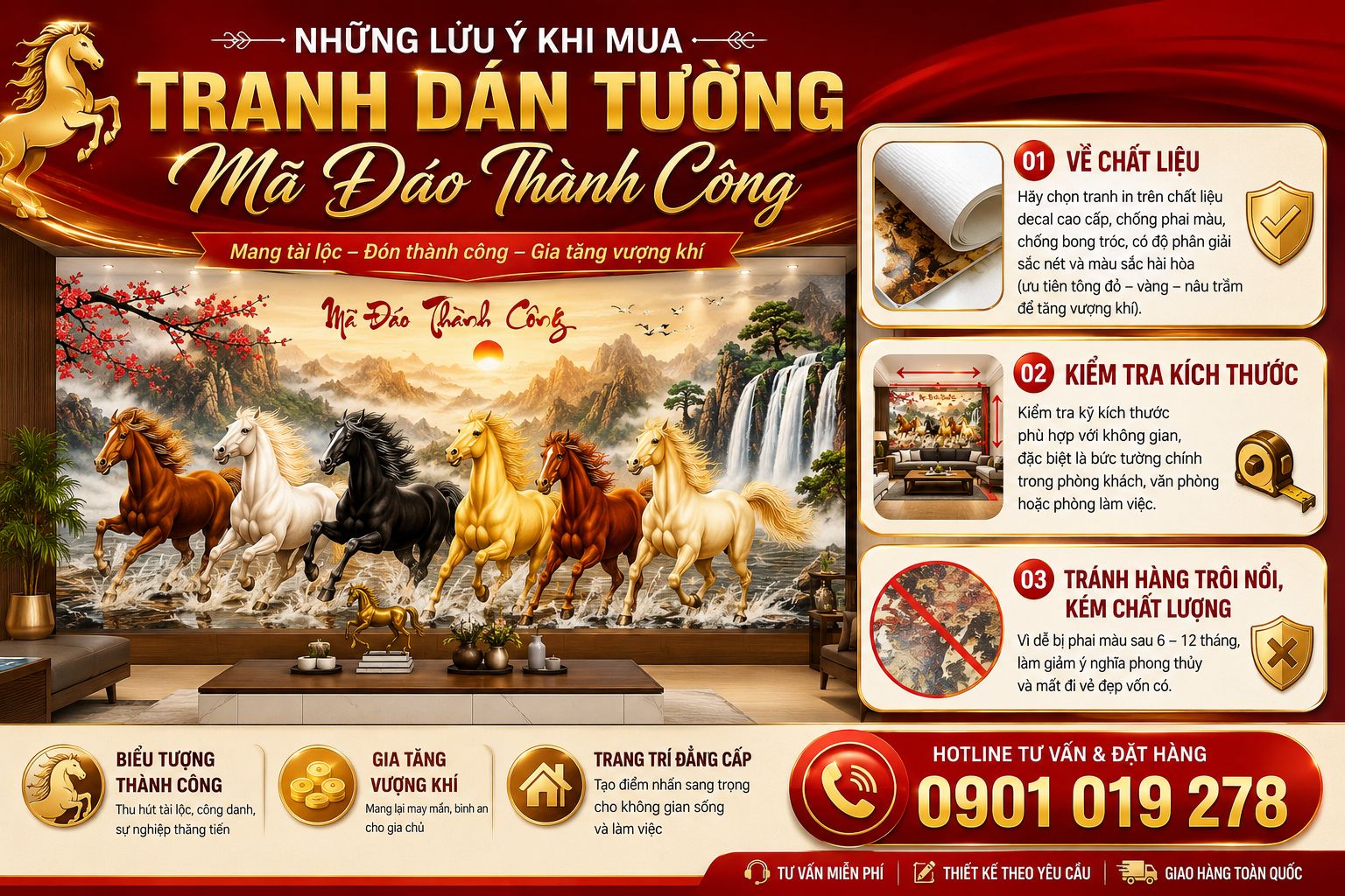 những lưu ý khi chọn mua tranh dán tường mã đáo thành công 
