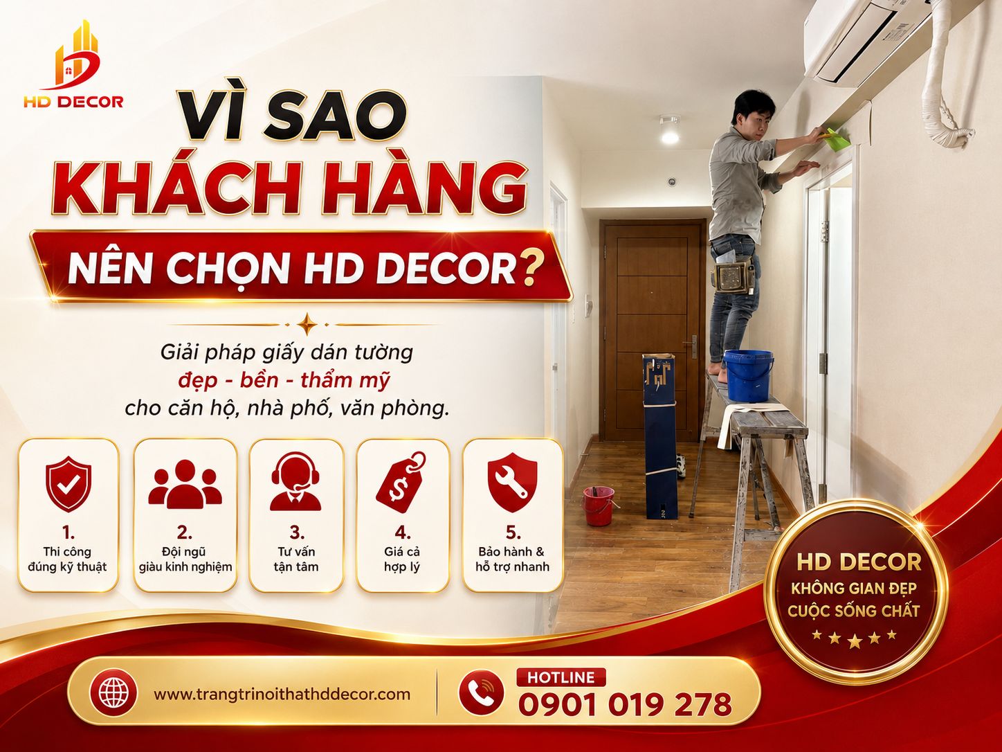 nơi bán và thi công giấy dán tường giá rẻ 