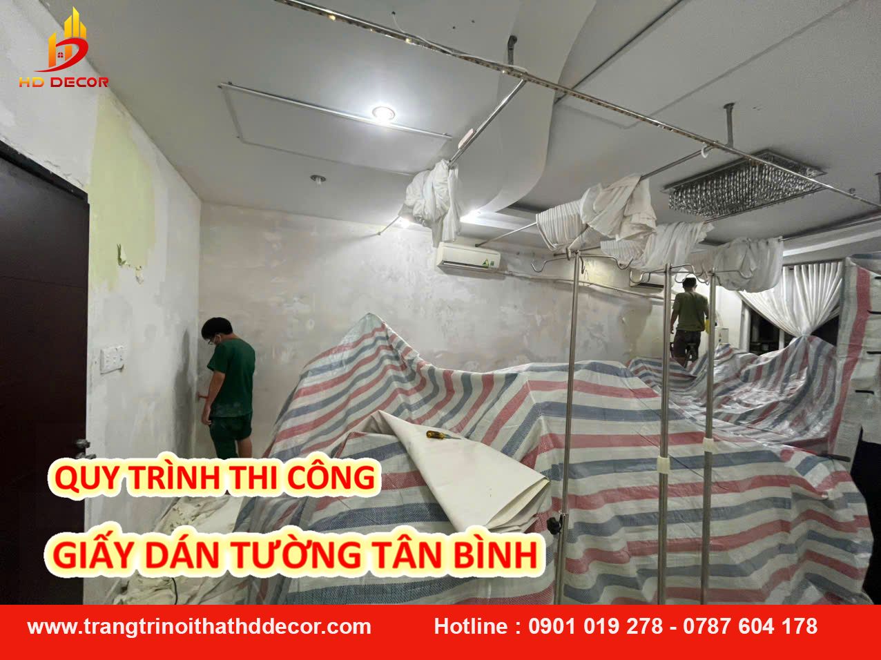 quy trình thi công giấy dán tường tân bình đạt chuẩn 