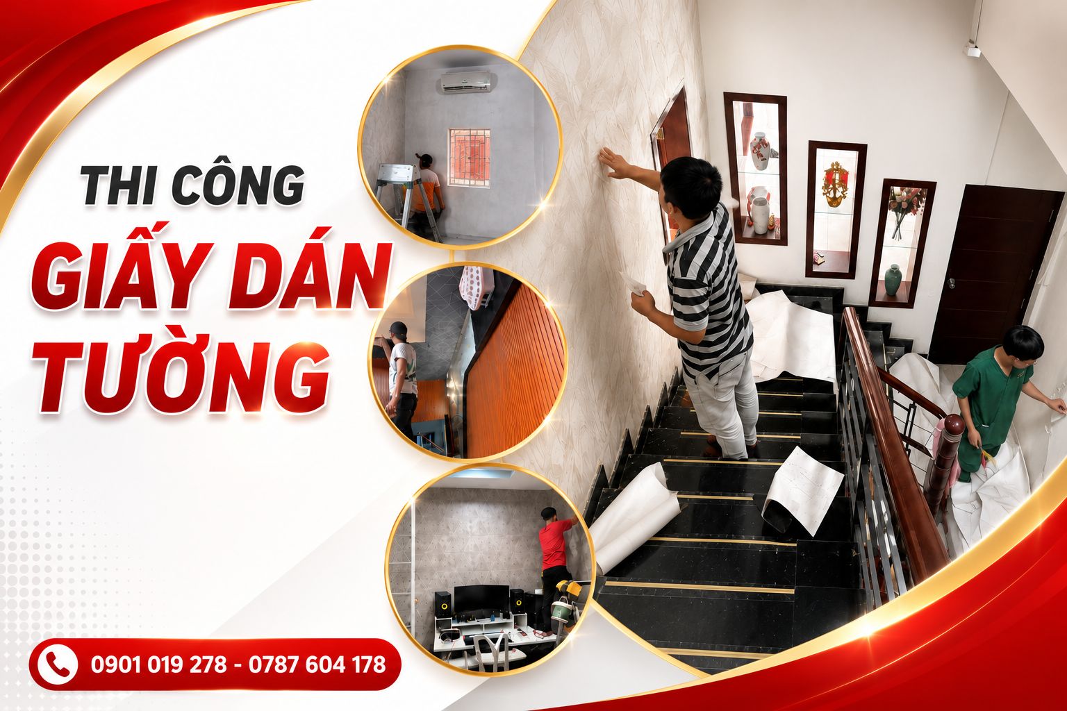 quy trình thi công giấy dán tường  chuyên nghiệp 