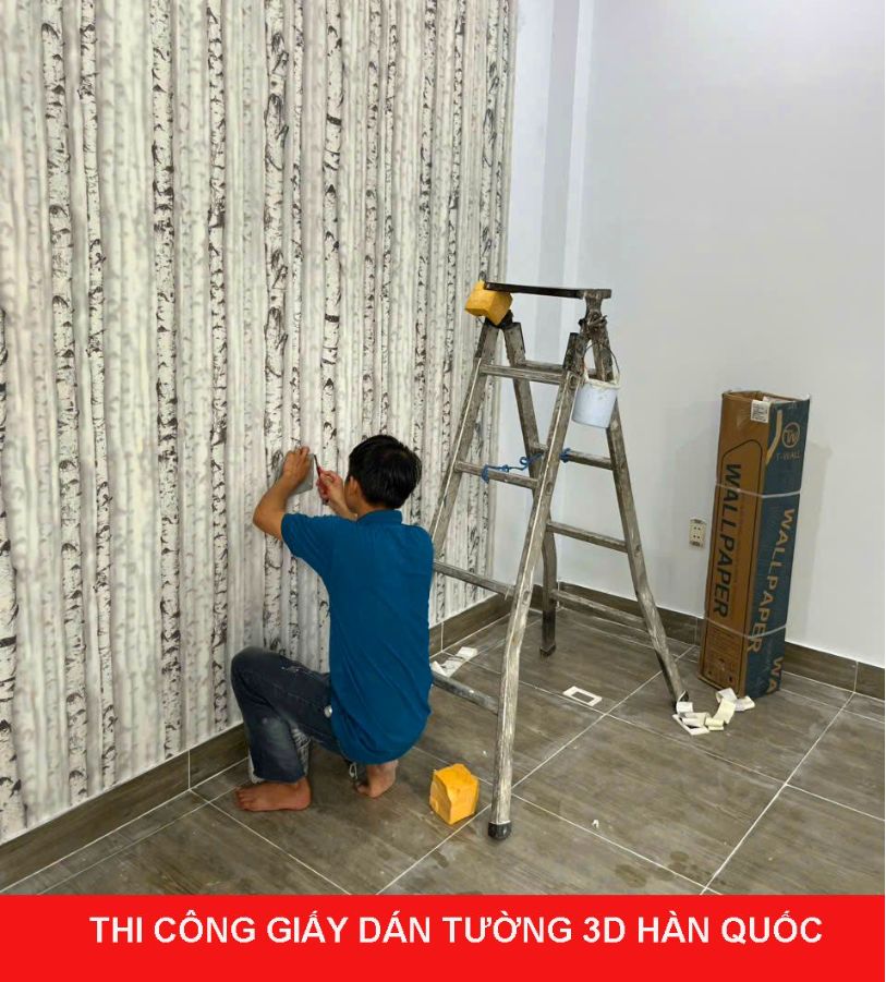 quy trình thi công giấy dán tường hàn quốc