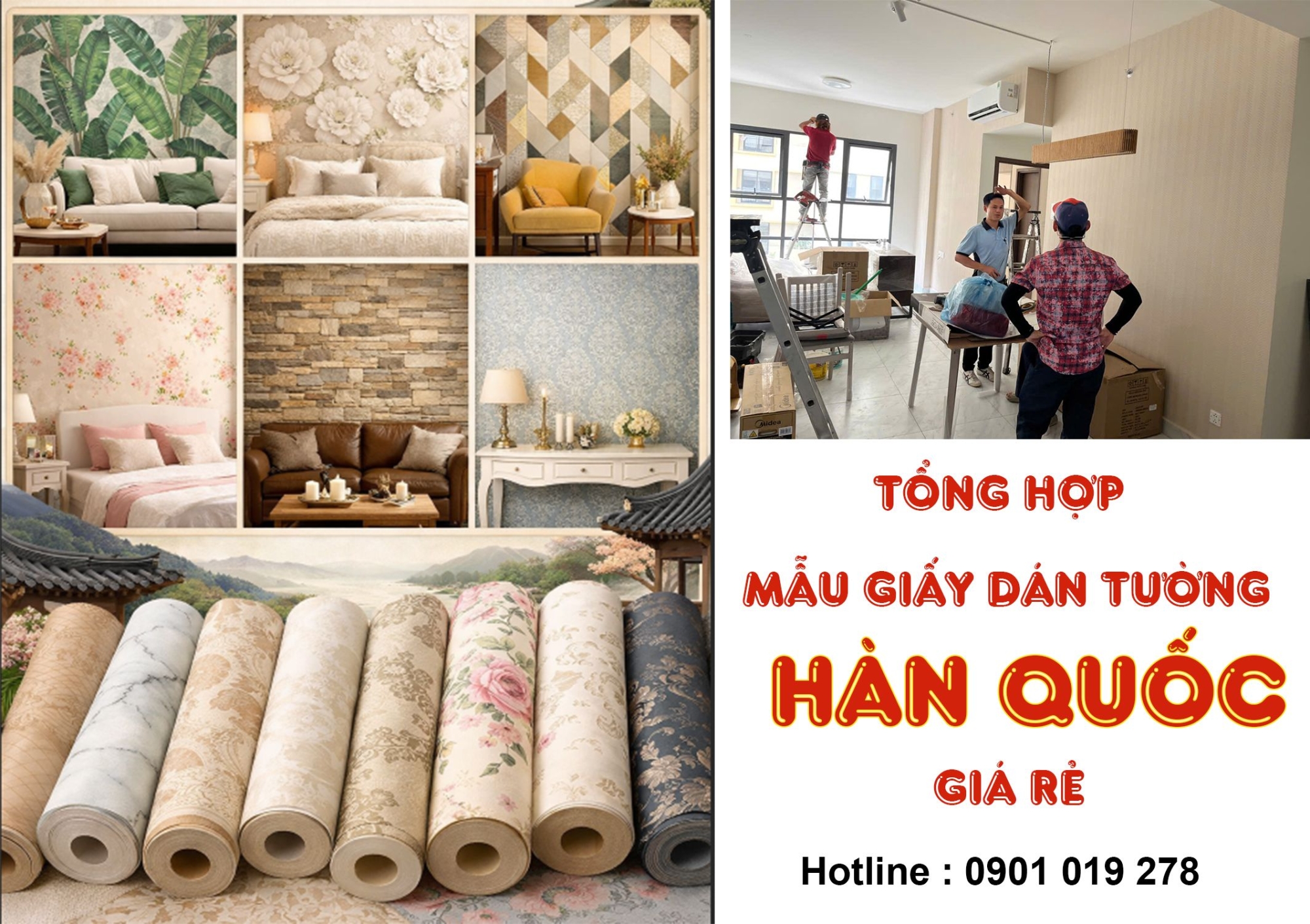 tổng hợp những mẫu giấy dán tường hàn quốc giá rẻ 