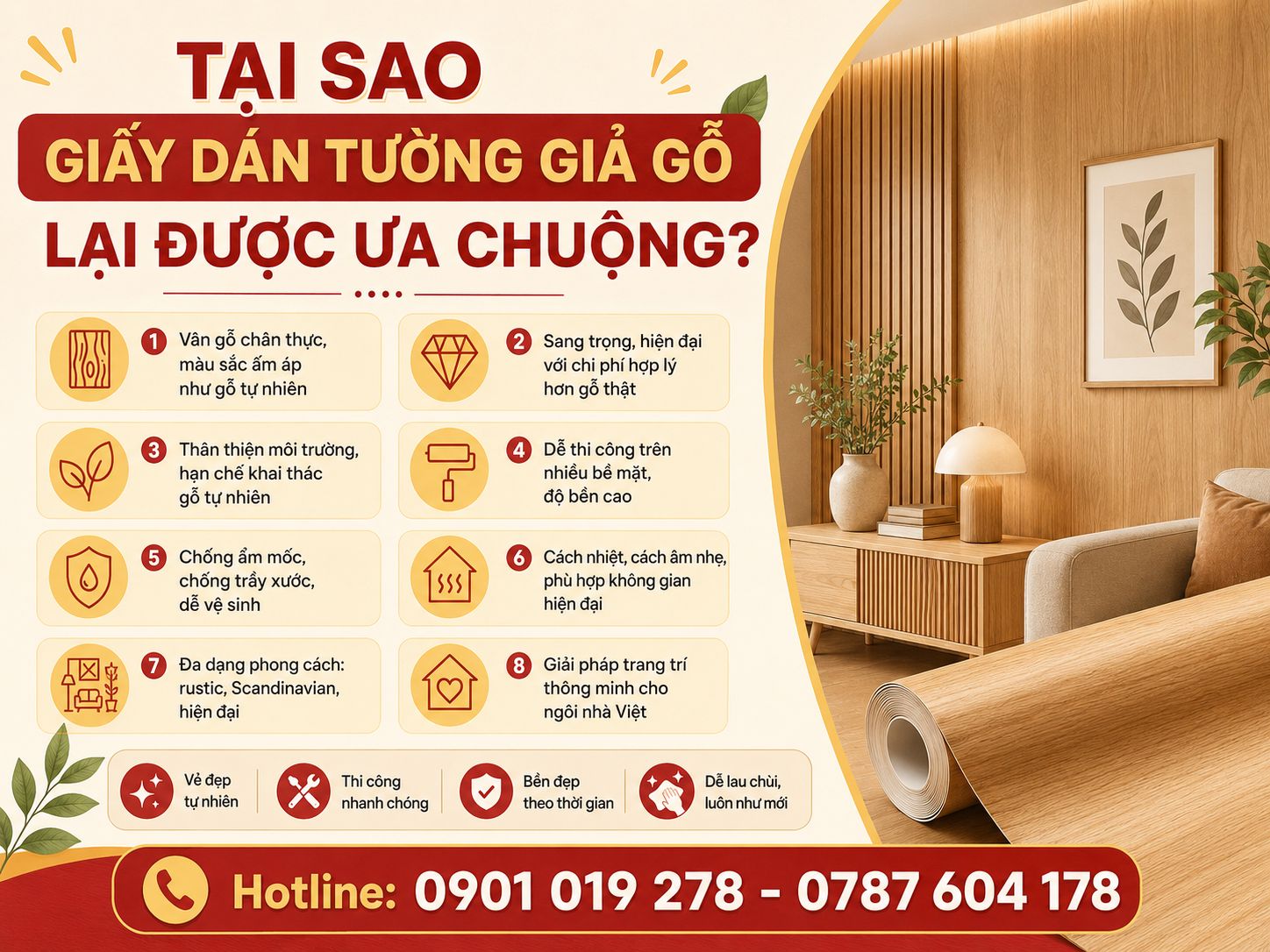 tại sao giấy dán tường giã gỗ lại được ưa chuộng ?\