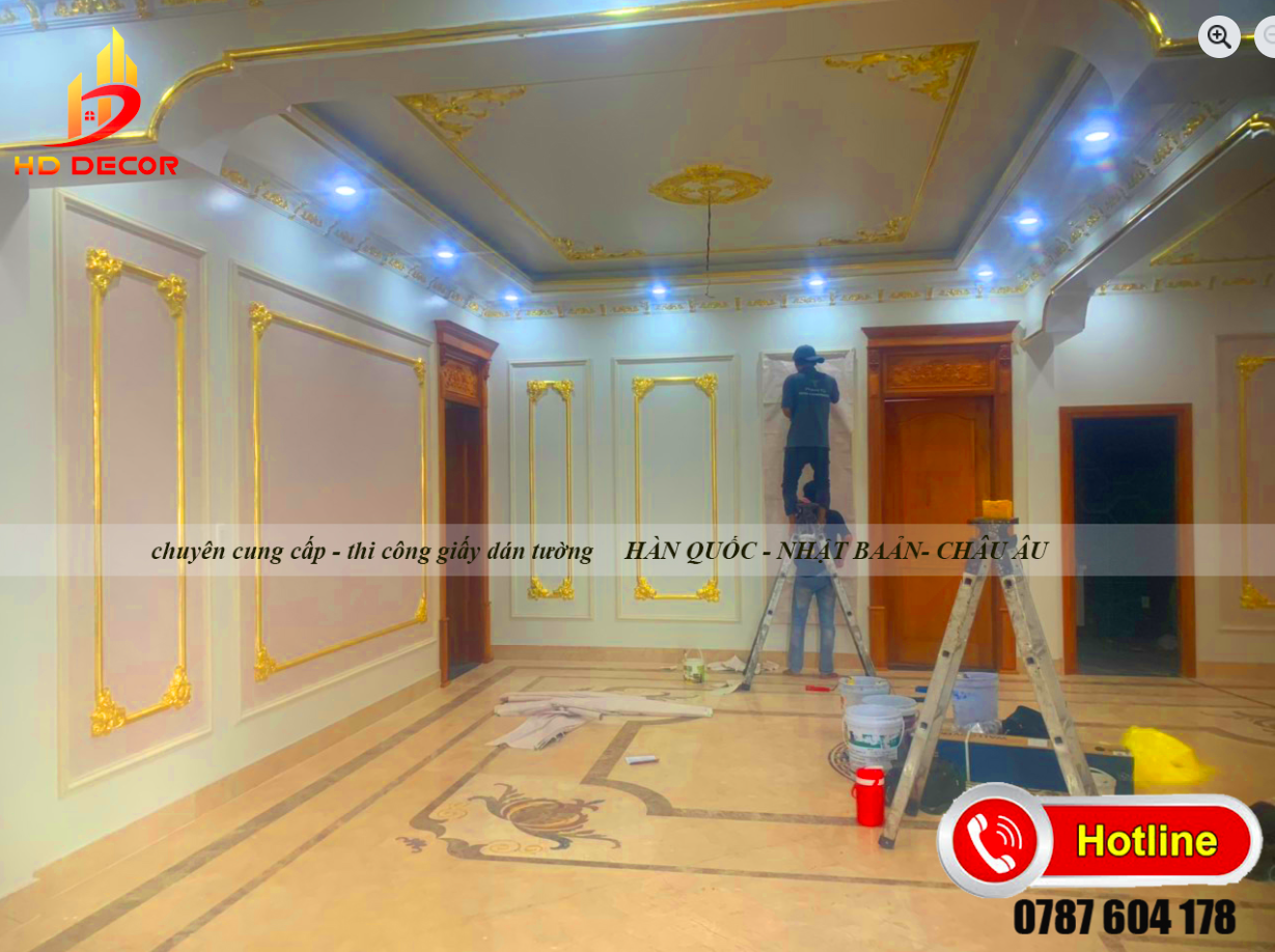 thi công giấy dán tường hàn quốc - nhật bản - châu âu