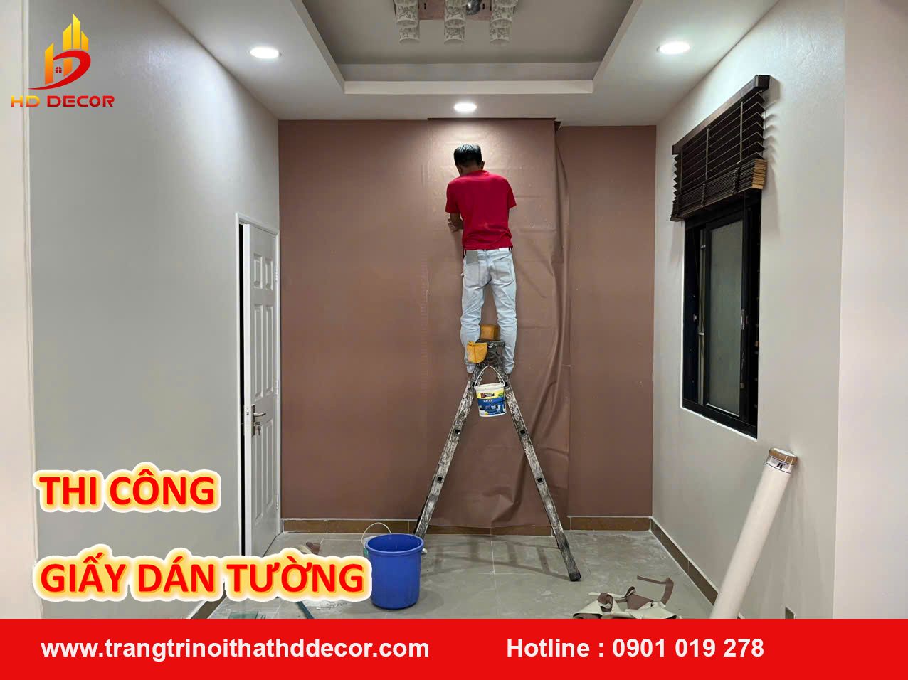 thi công giấy dán tường giá rẻ bình chánh 