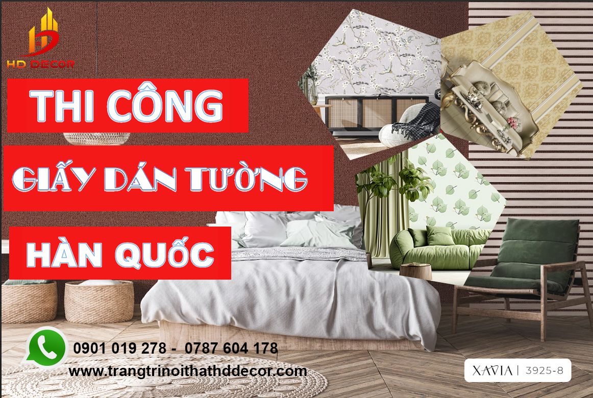 thi công giấy dán tường hàn quốc 