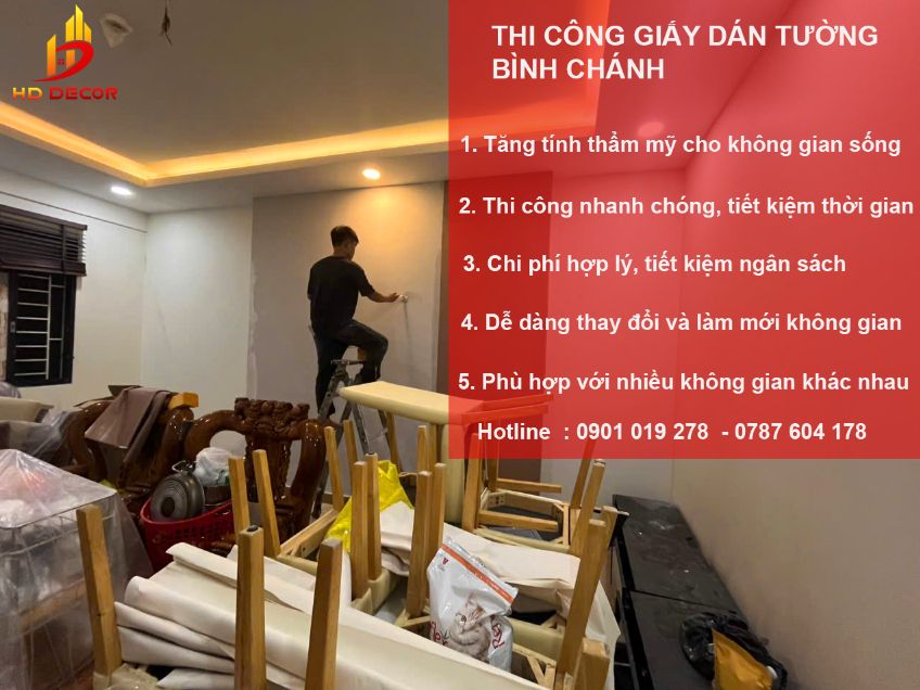 vì sao nên nên chọn thi công giấy dán tường quận bình chánh 
