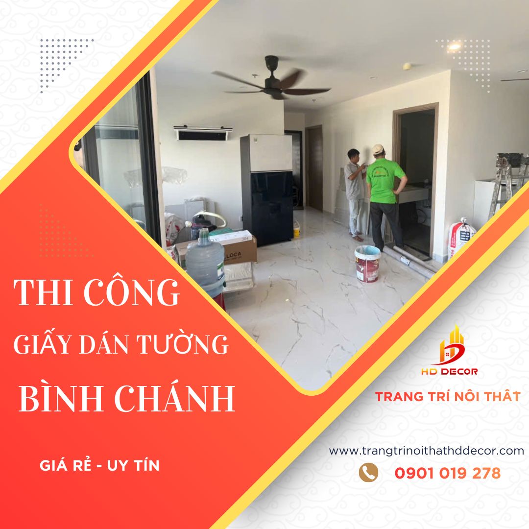 thi công giấy dán tường quận bình chánh 