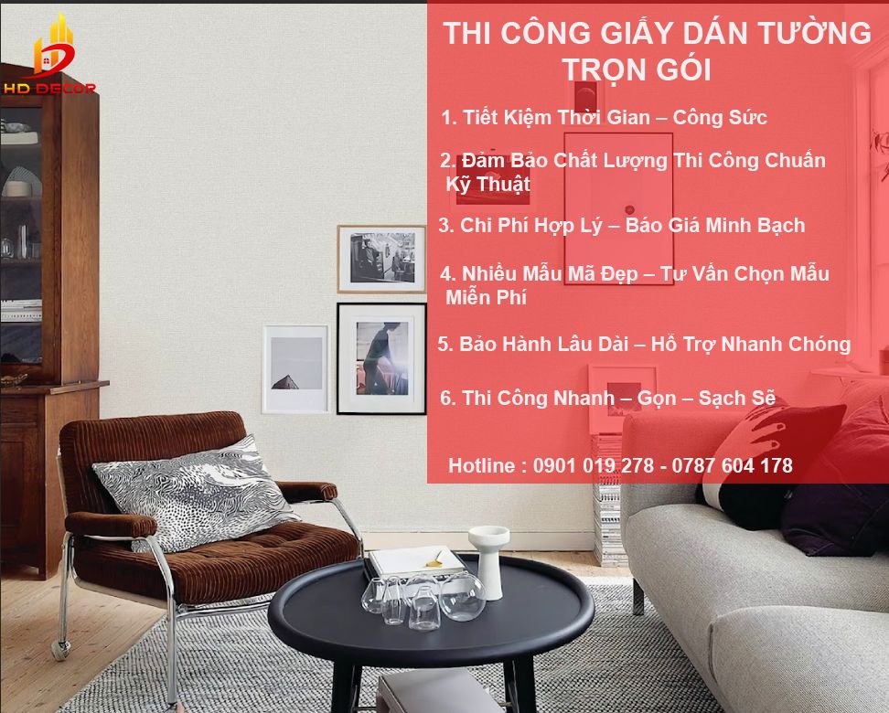 dịch vụ thi công giấy dán tường trọn gói 
