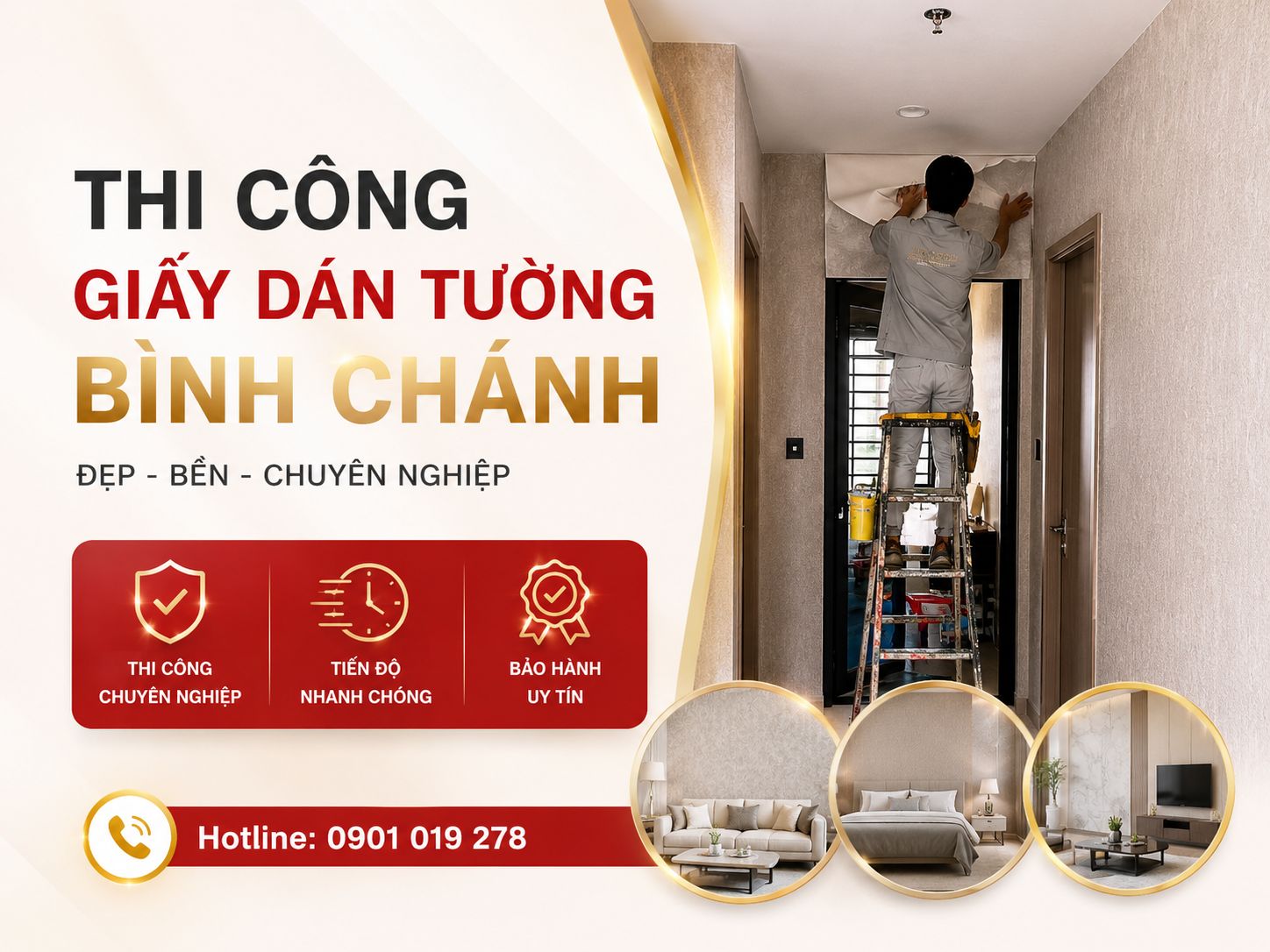 thi công giấy dán tường quận bình chánh 
