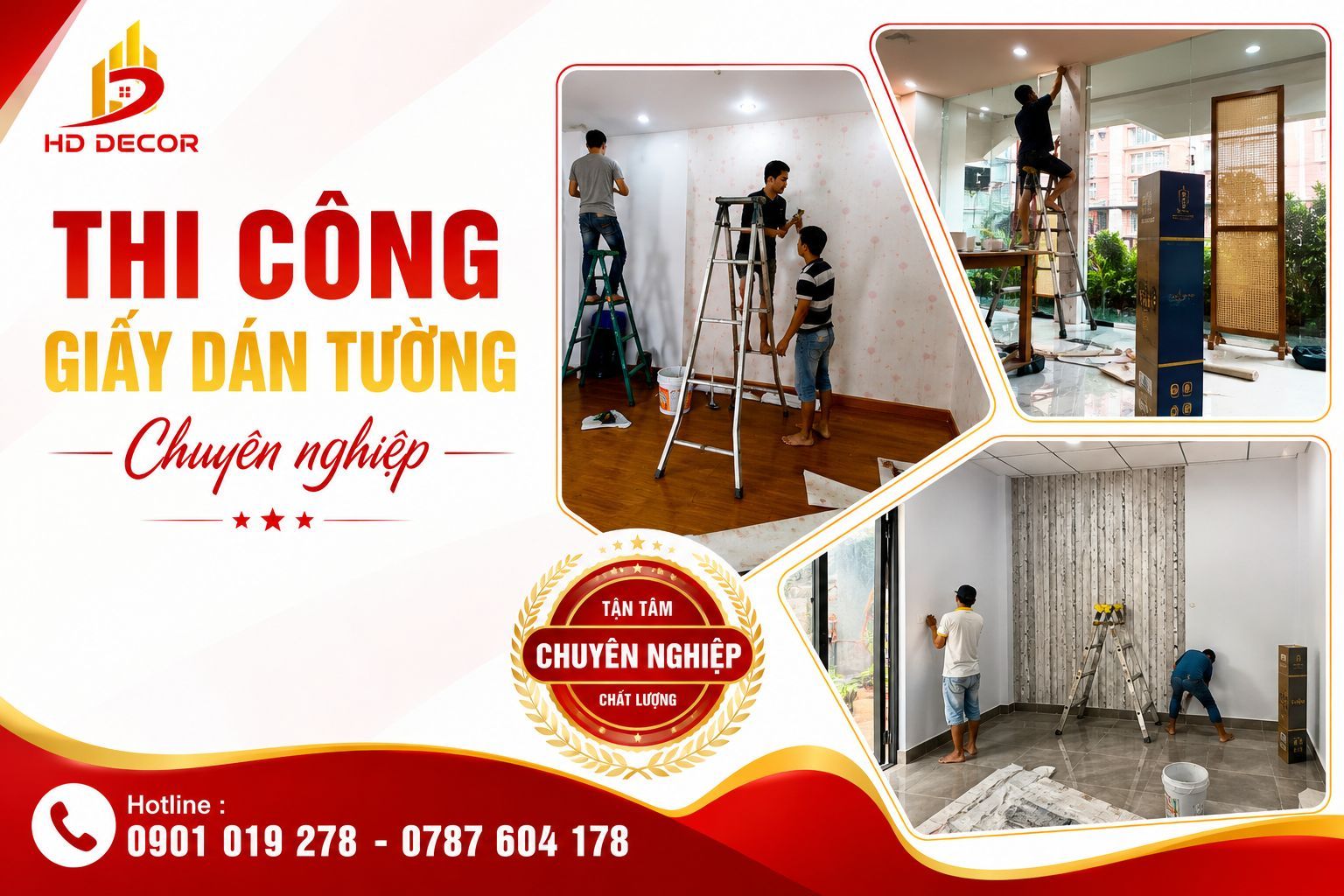 thi công giấy dán tường chuyên nghiệp 