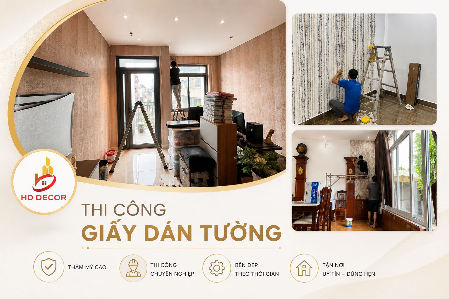 thi công giấy dán tường chuyên nghiệp 