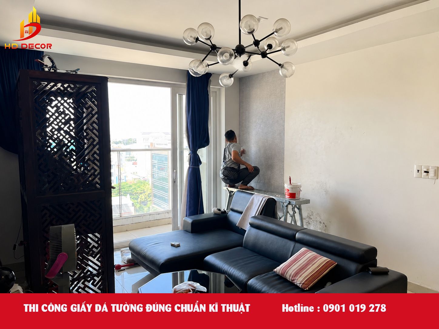 thi công giấy dán tường đúng kĩ thuật 