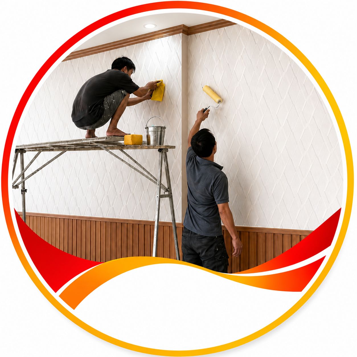 Quy trình thi công giấy dán tường HD Decor