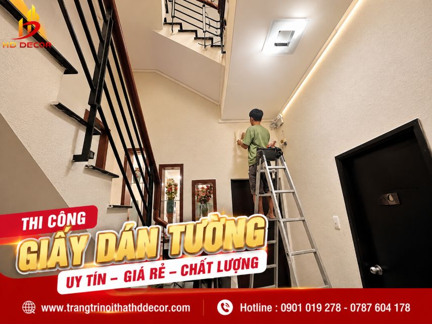 thi công giấy dán tường giá rẻ uy tín chất lượng