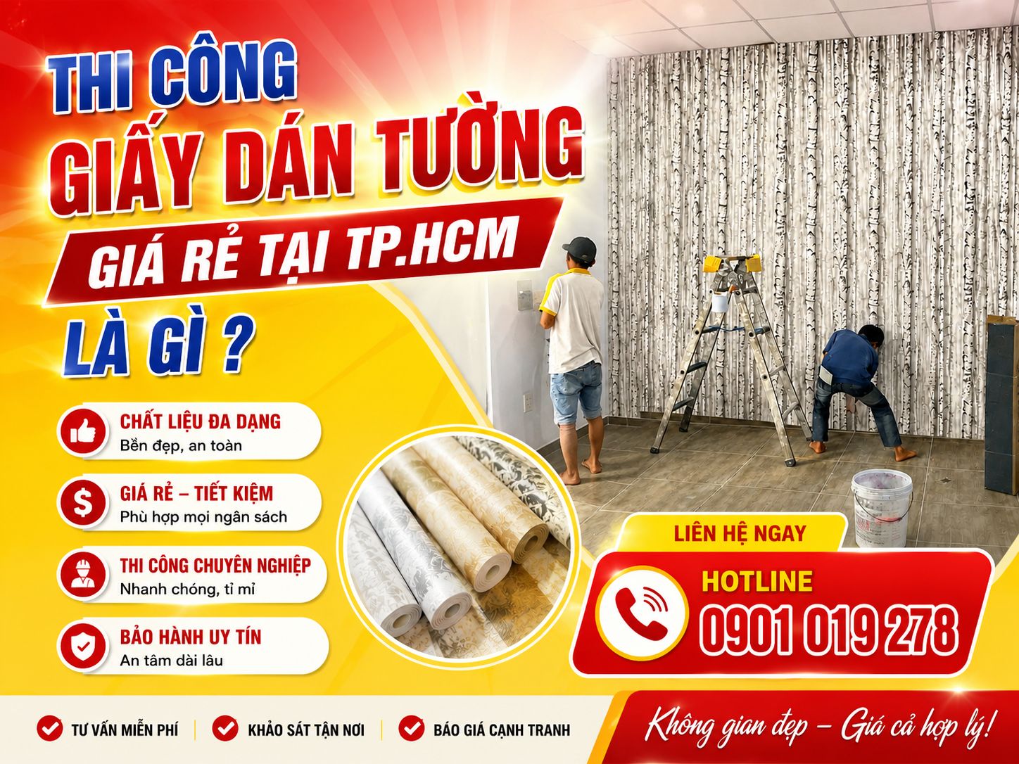 thi công giấy dán tường giá rẻ là gì ?