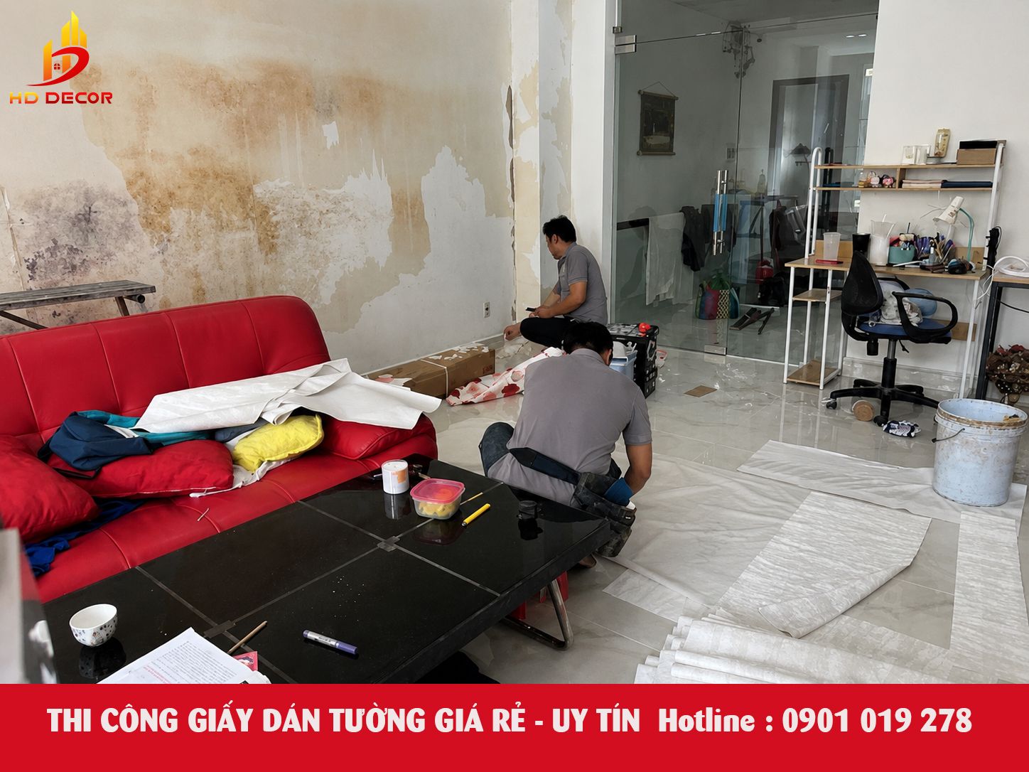 thi công giấy dán tường giá rẻ