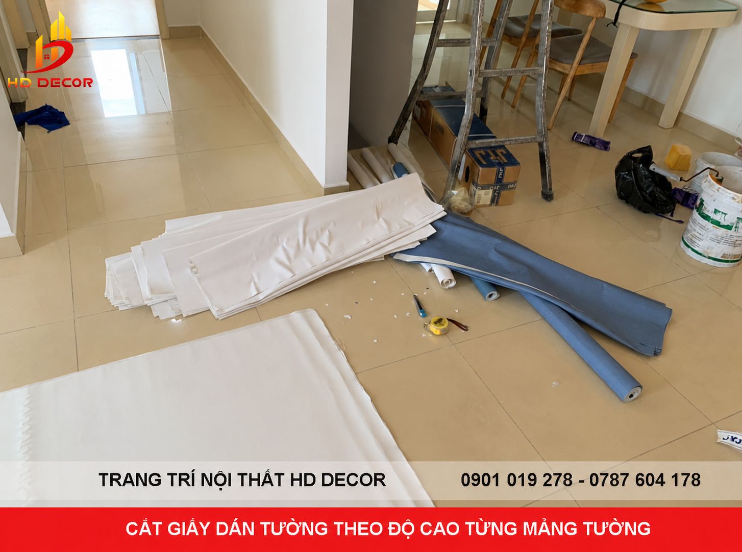thi công giấy dán tường giá rẻ