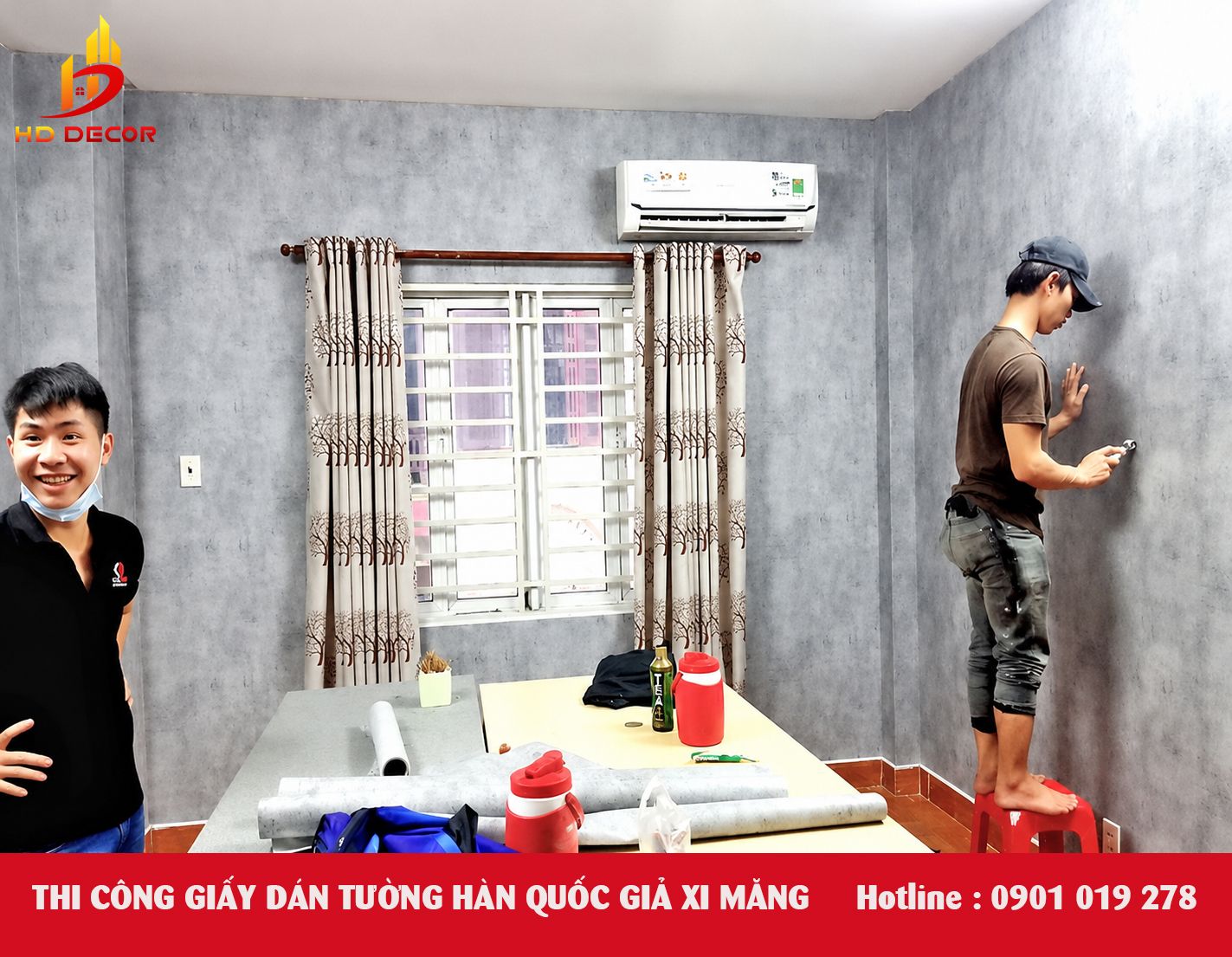 giấy dán tường giả bê tông - xo măng