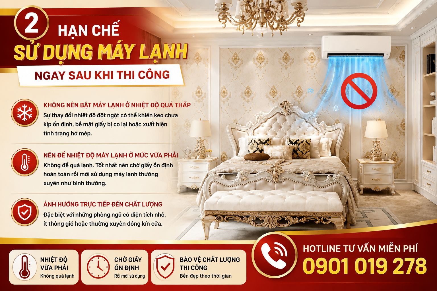 thi công giấy dán tường phòng ngủ giá rẻ 