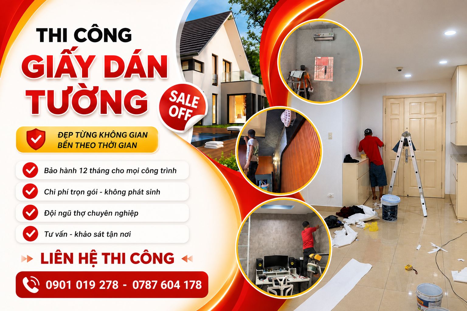 thi công giấy dán tường quận tân bình