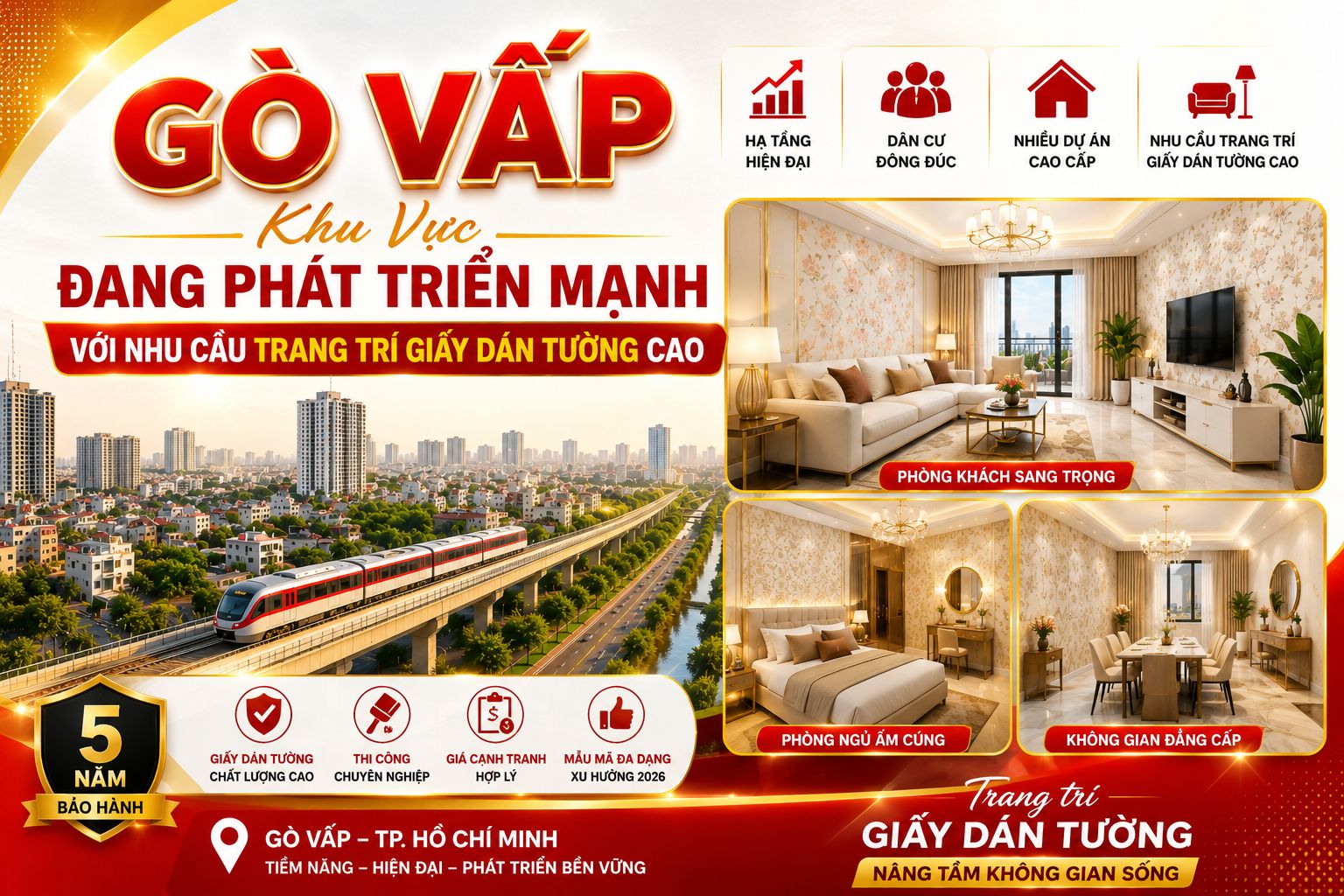 thi công giấy dán tường tại gò vấp