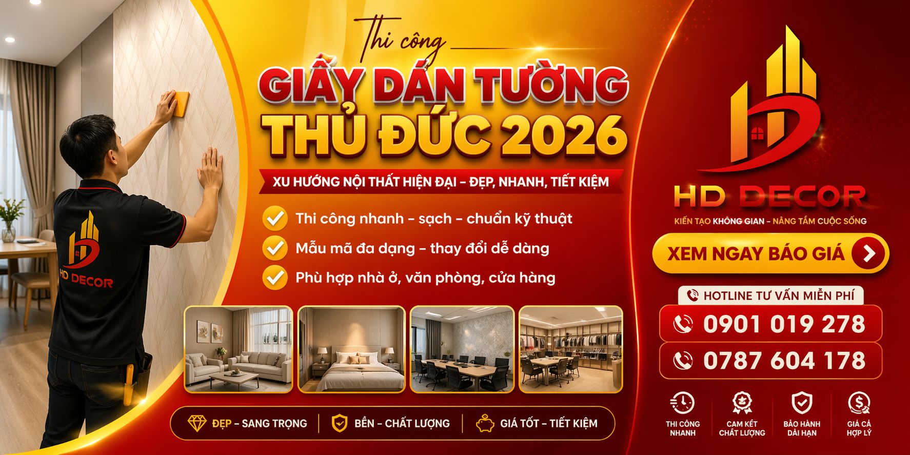thi công giấy dán tường thủ đức năm 2026