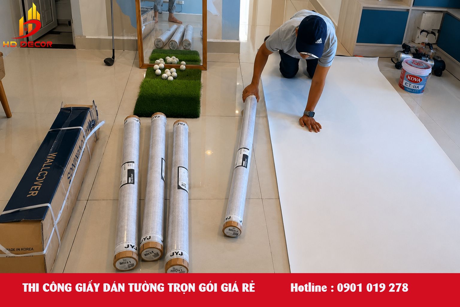 thi công giấy dán tường trọn gói giá rẻ