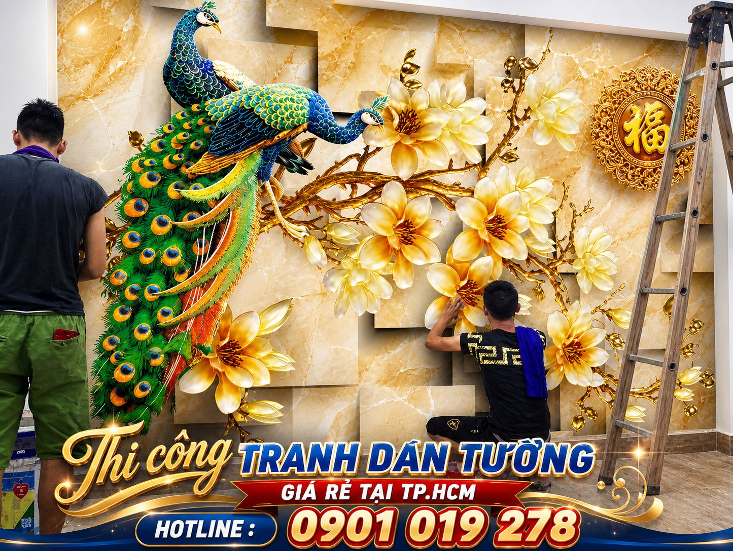 thi công tranh dán tường 3D giá rẻ tại TP.HCM