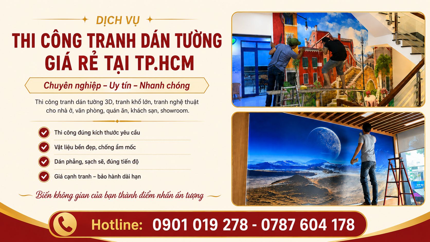 thi công tranh dán tường giá rẻ tại tp.hcm 