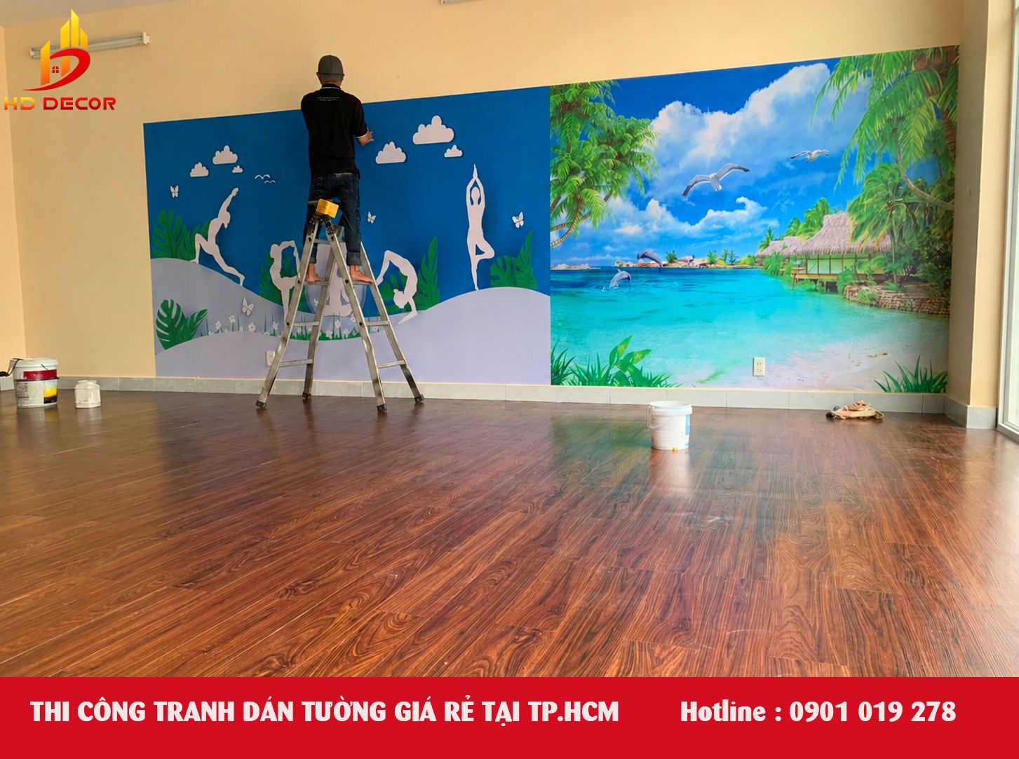 thi công tranh dán tường giá rẻ tại tp.hcm 