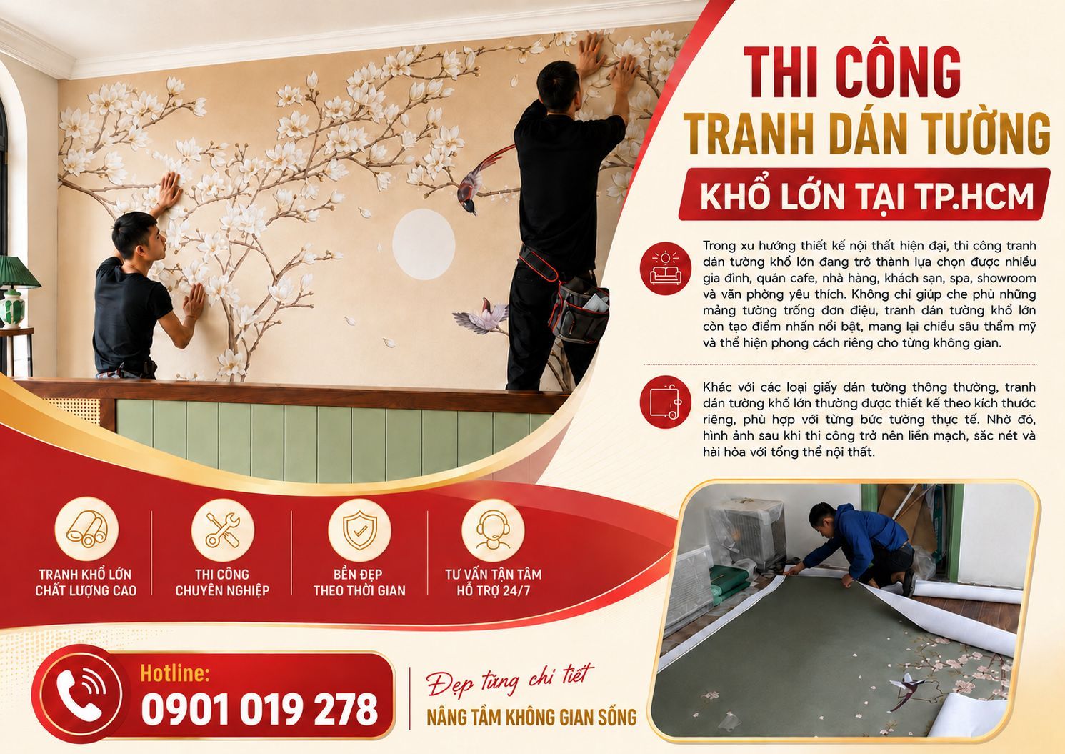 thi công tranh dán tường khổ lớn tại tp.hcm 