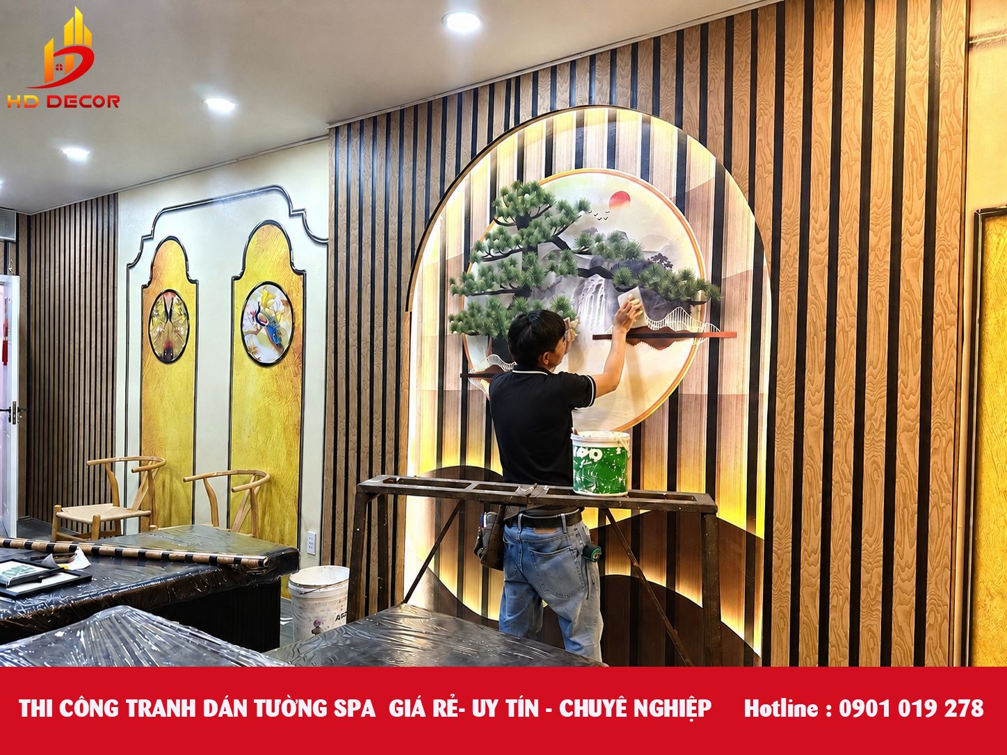 thi công tranh dán tường spa chuyên nghiệp - uy tín - giá rẻ
