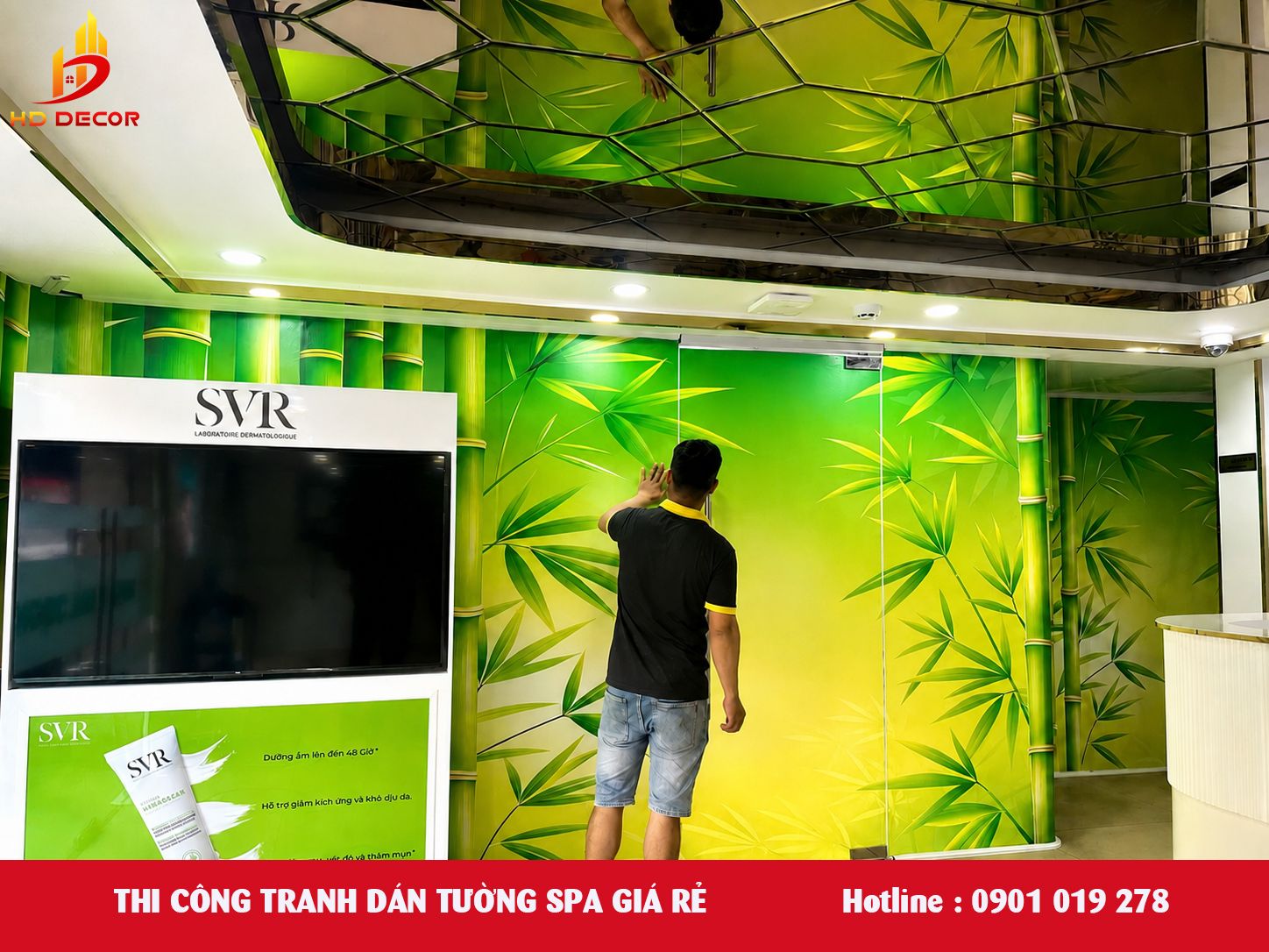 thi công tranh dán tường spa giá rẻ