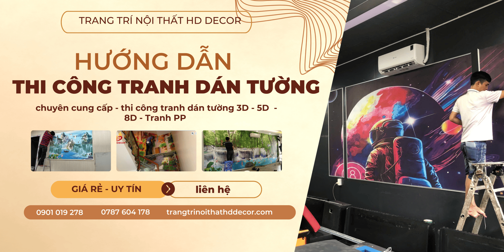 tranh dán tường theo yêu cầu dễ dàng thay đổi 