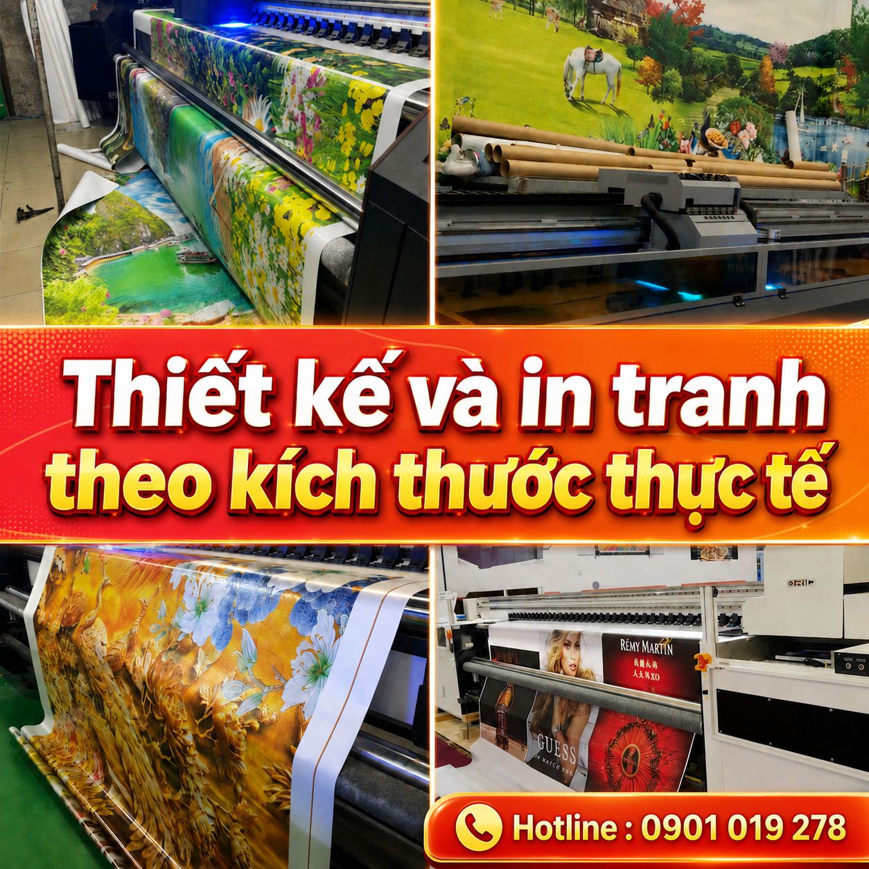 thiết kế và in tranh theo kích thước thực tế